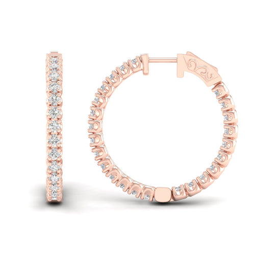 2 ctw Classic Round Inside Out Lab Grown Diamond Hoop