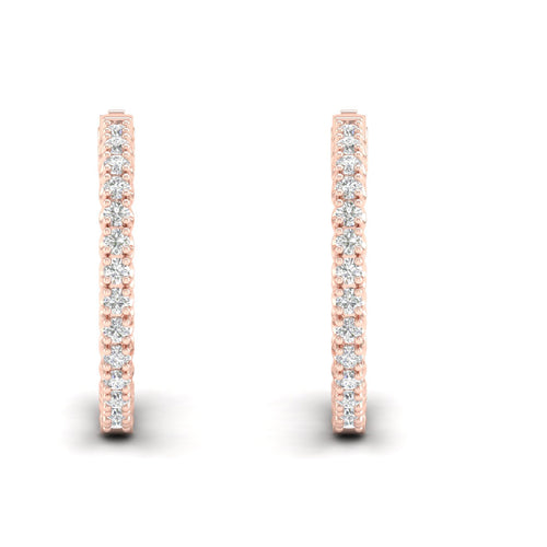 2 ctw Classic Round Inside Out Lab Grown Diamond Hoop