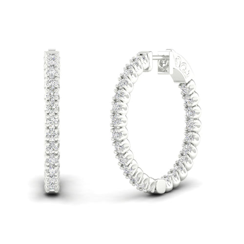 2 ctw Classic Round Inside Out Lab Grown Diamond Hoop