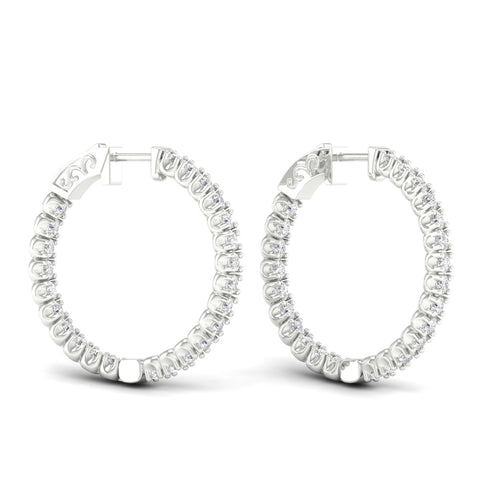2 ctw Classic Round Inside Out Lab Grown Diamond Hoop