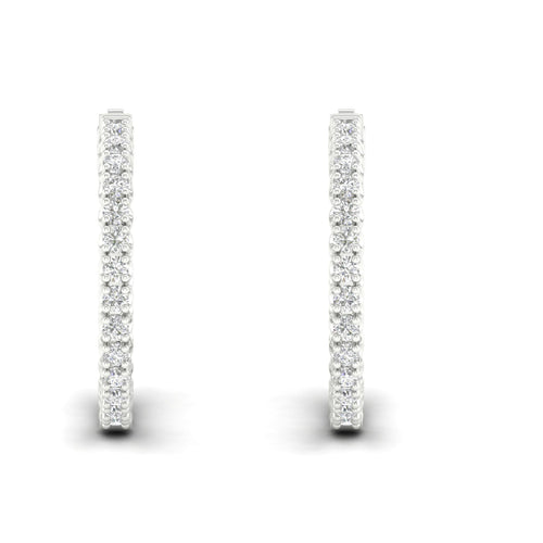 2 ctw Classic Round Inside Out Lab Grown Diamond Hoop