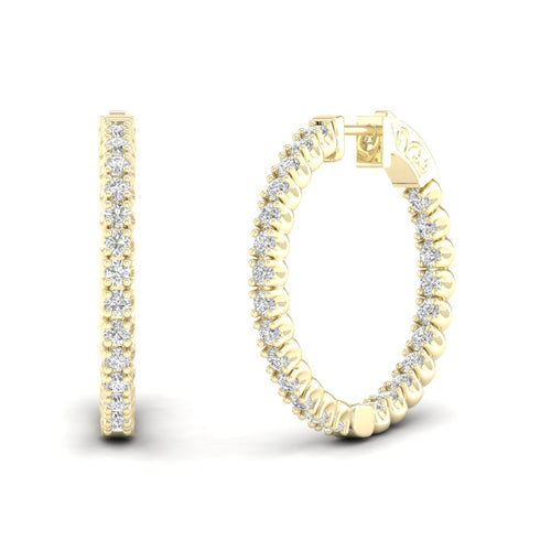 2 ctw Classic Round Inside Out Lab Grown Diamond Hoop