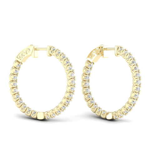 2 ctw Classic Round Inside Out Lab Grown Diamond Hoop