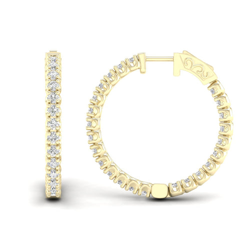 2 ctw Classic Round Inside Out Lab Grown Diamond Hoop