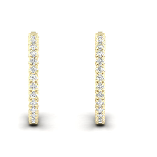 2 ctw Classic Round Inside Out Lab Grown Diamond Hoop