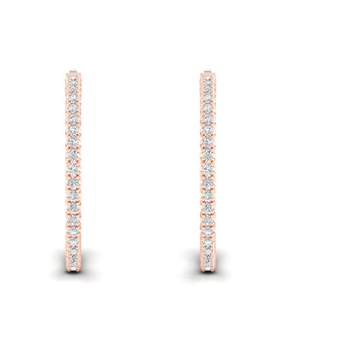 3 1/10 ctw Classic Round Big Inside Out Lab Grown Diamond Hoop
