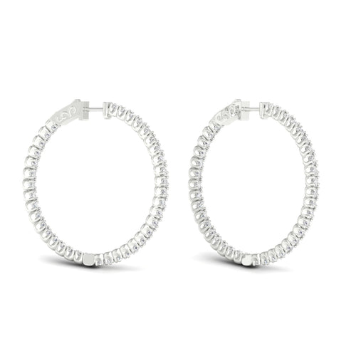 3 1/10 ctw Classic Round Big Inside Out Lab Grown Diamond Hoop