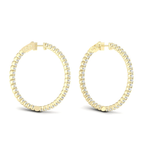 3 1/10 ctw Classic Round Big Inside Out Lab Grown Diamond Hoop
