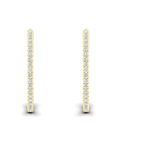 3 1/10 ctw Classic Round Big Inside Out Lab Grown Diamond Hoop