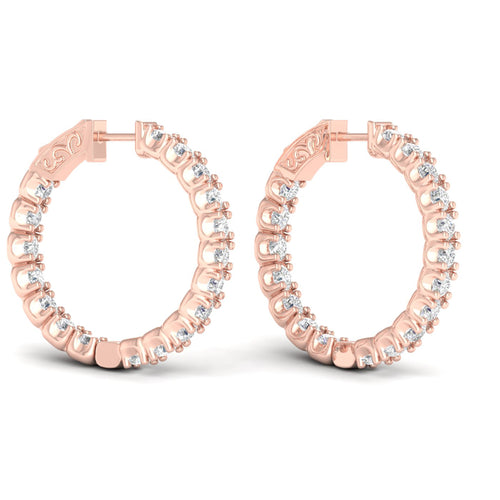 4 ctw Classic Round Inside Out Lab Grown Diamond Hoop