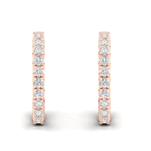 4 ctw Classic Round Inside Out Lab Grown Diamond Hoop