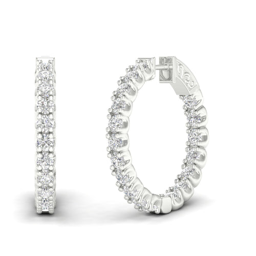 4 ctw Classic Round Inside Out Lab Grown Diamond Hoop