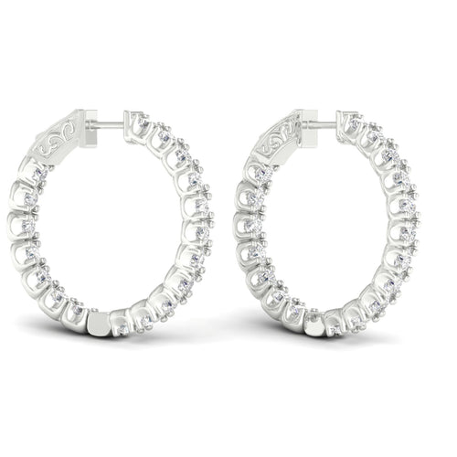 4 ctw Classic Round Inside Out Lab Grown Diamond Hoop