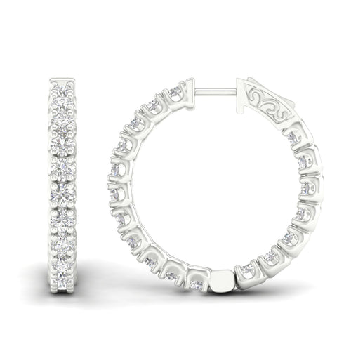 4 ctw Classic Round Inside Out Lab Grown Diamond Hoop