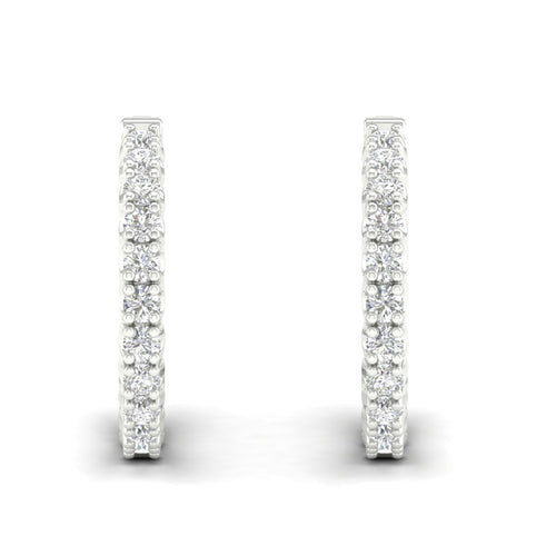 4 ctw Classic Round Inside Out Lab Grown Diamond Hoop