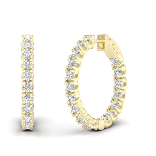 4 ctw Classic Round Inside Out Lab Grown Diamond Hoop