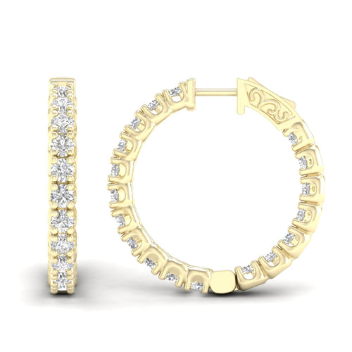 4 ctw Classic Round Inside Out Lab Grown Diamond Hoop