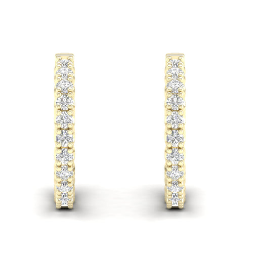4 ctw Classic Round Inside Out Lab Grown Diamond Hoop