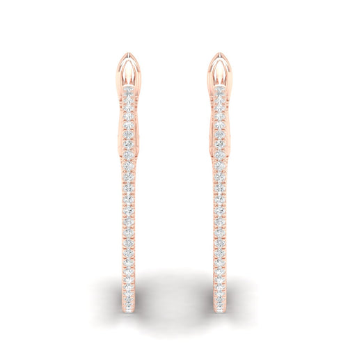 1/3 Ctw Petite Round Hoops
