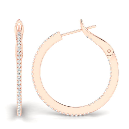 1/3 Ctw Petite Round Hoops