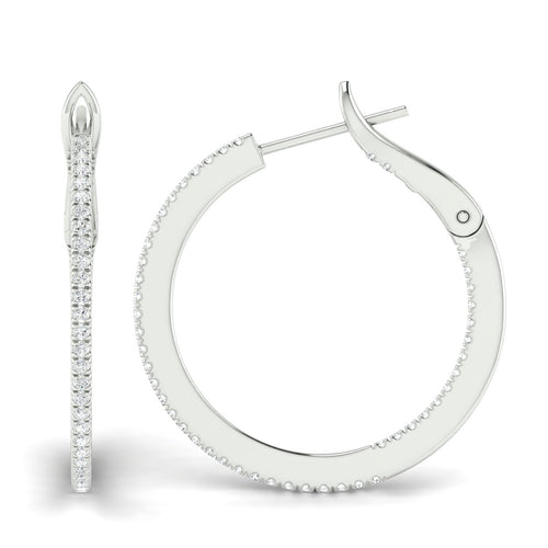 1/3 Ctw Petite Round Hoops