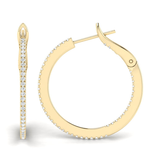 1/3 Ctw Petite Round Hoops
