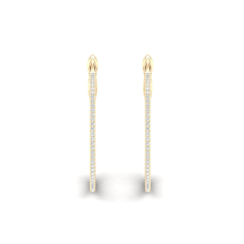 3/8 Ctw Petite Round Hoops
