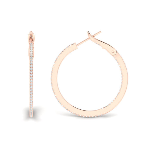 3/8 Ctw Petite Round Hoops