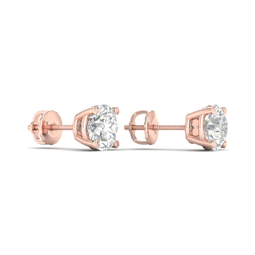 1 1/2 ctw Classic Round Lab Grown Solitaire Ear Stud