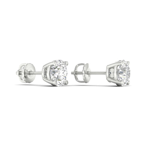 1 1/2 ctw Classic Round Lab Grown Solitaire Ear Stud