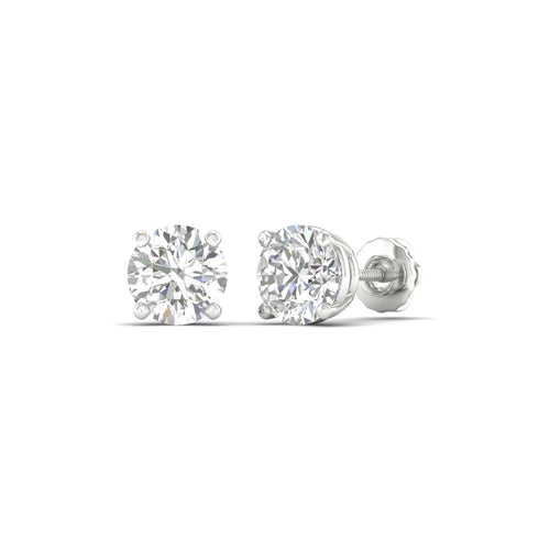 1 1/2 ctw Classic Round Lab Grown Solitaire Ear Stud