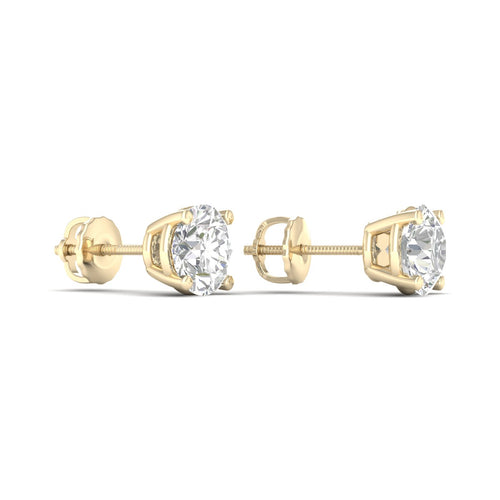 1 1/2 ctw Classic Round Lab Grown Solitaire Ear Stud