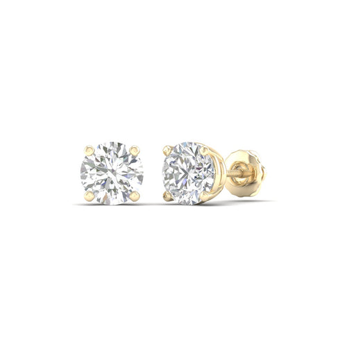 1 1/2 ctw Classic Round Lab Grown Solitaire Ear Stud
