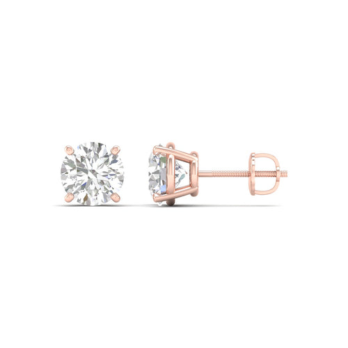 2 ctw Classic Round Lab Grown Solitaire Ear Stud