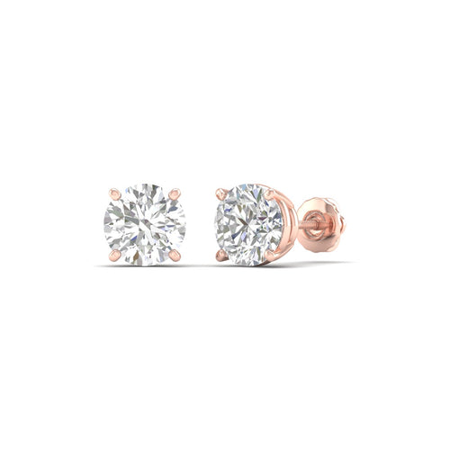2 ctw Classic Round Lab Grown Solitaire Ear Stud