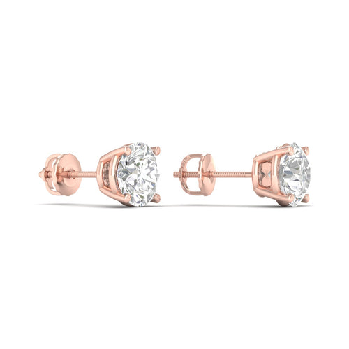 2 ctw Classic Round Lab Grown Solitaire Ear Stud