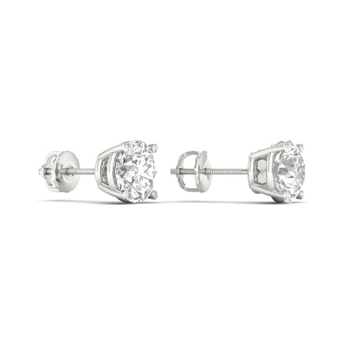 2 ctw Classic Round Lab Grown Solitaire Ear Stud