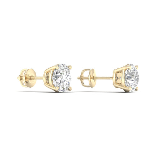 2 ctw Classic Round Lab Grown Solitaire Ear Stud