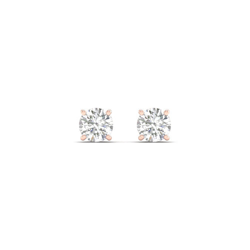 1 ctw Classic Round Lab Grown Solitaire Ear Stud