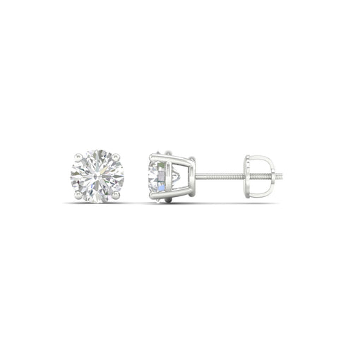1 ctw Classic Round Lab Grown Solitaire Ear Stud