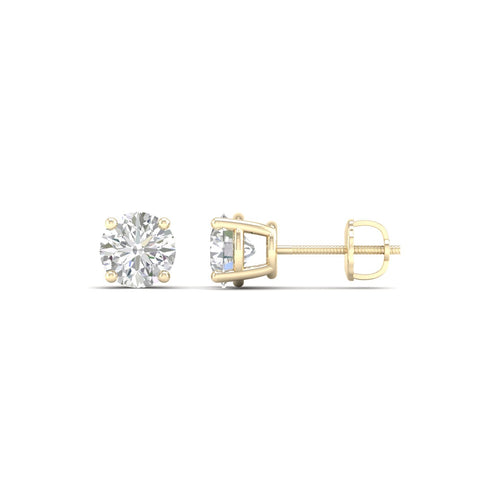 1 ctw Classic Round Lab Grown Solitaire Ear Stud
