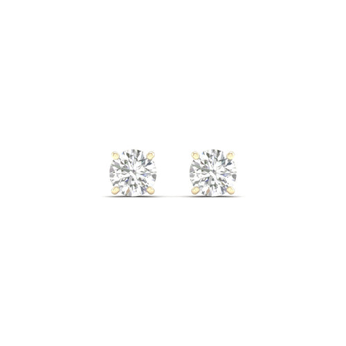 1 ctw Classic Round Lab Grown Solitaire Ear Stud