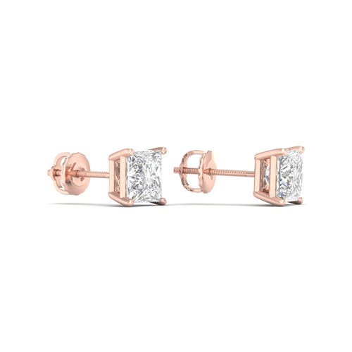 1 1/2 ctw Classic Princess Lab Grown Solitaire Ear Stud