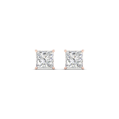 1 1/2 ctw Classic Princess Lab Grown Solitaire Ear Stud