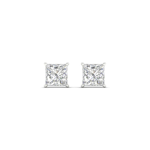 1 1/2 ctw Classic Princess Lab Grown Solitaire Ear Stud