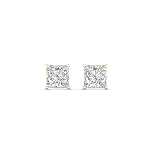 1 1/2 ctw Classic Princess Lab Grown Solitaire Ear Stud
