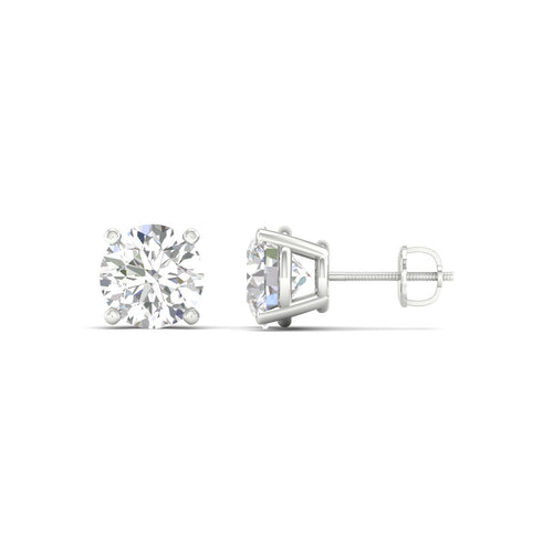 3 ctw Classic Round Lab Grown Solitaire Ear Stud