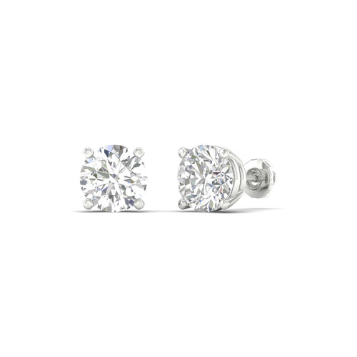 3 ctw Classic Round Lab Grown Solitaire Ear Stud