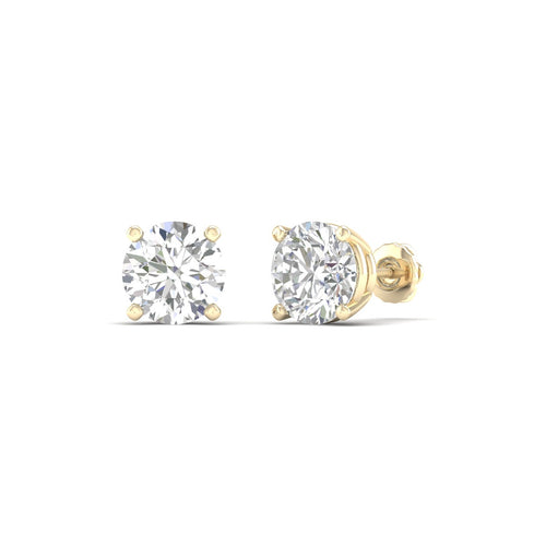 3 ctw Classic Round Lab Grown Solitaire Ear Stud