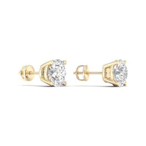 3 ctw Classic Round Lab Grown Solitaire Ear Stud